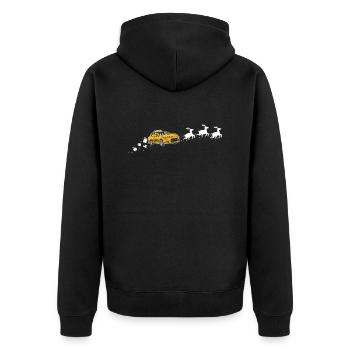 Taxi Weihnachtsmann Weihnachtsschlitten - Funny - Unisex Premium Bio Zip Hoodie - Schwarz - Hinten - Nico (187cm)