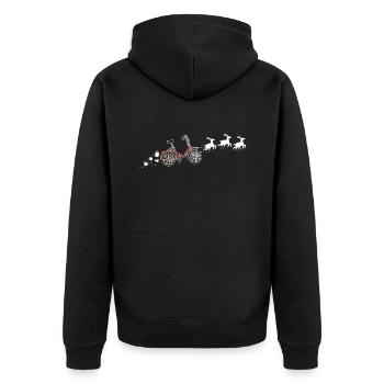 Vélo Santa Claus Traîneau de Noël - Drôle - Veste à capuche bio Premium Unisexe - noir - Dos - Nico (187cm)