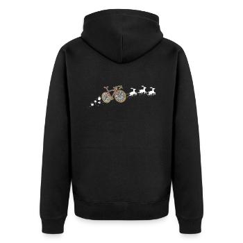 Speedbike Santa Christmas Sleigh - Drôle - Veste à capuche bio Premium Unisexe - noir - Dos - Nico (187cm)