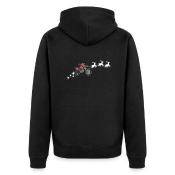 Motocross Santa Christmas Sleigh - Drôle - Veste à capuche bio Premium Unisexe - noir - Dos - Nico (187cm)