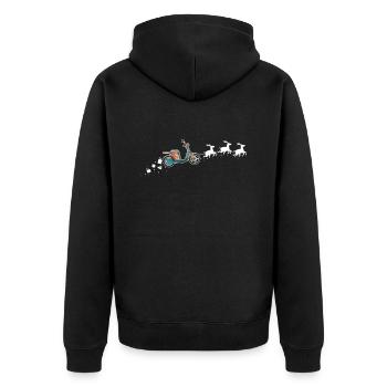 Scooter Santa Christmas Sleigh - Drôle de Scooter - Veste à capuche bio Premium Unisexe - noir - Dos - Nico (187cm)