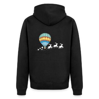 Ballon Père Noël Traîneau de Noël - Drôle - Veste à capuche bio Premium Unisexe - noir - Dos - Nico (187cm)