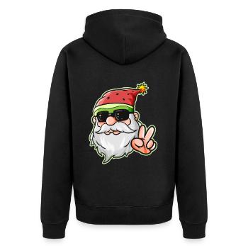 Santa Hat Watermelon Victory Sign Lunettes de soleil - Veste à capuche bio Premium Unisexe - noir - Dos - Nico (187cm)