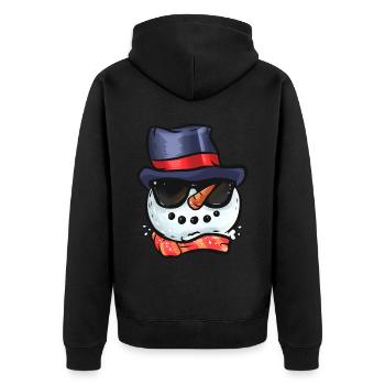 Frosty The Snowman With Sunglasses Party - Unisex Premium Organic Zip Hoodie - black - Back - Nico (187cm)