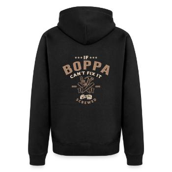 If Boppa Can't Fix It We're Screwed - Unisex Premium Organic Zip Hoodie - black - Back - Nico (187cm)