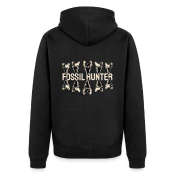 Fossil Hunter Paläontologie Paläontologe - Unisex Premium Bio Zip Hoodie - Schwarz - Hinten - Nico (187cm)