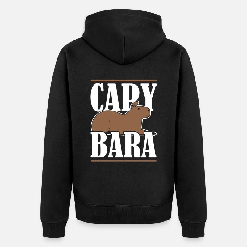 Capybara Wasserschwein - Veste à capuche bio Premium Unisexe - noir
