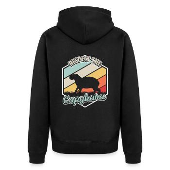 Rétro Respectez la Capybara Wasserschwein - Veste à capuche bio Premium Unisexe - noir - Dos - Nico (187cm)