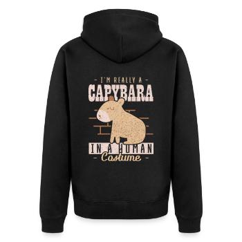 Im a Capybara en costume humain Wasserschwein - Veste à capuche bio Premium Unisexe - noir - Dos - Nico (187cm)