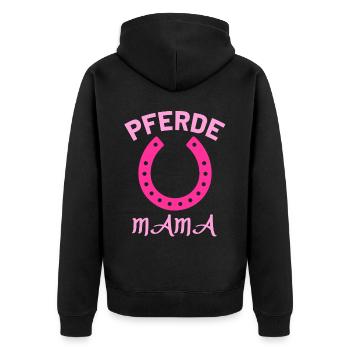 Pferde Mama Pony Versteher Reiter Stall Haflinger - Unisex Premium Bio Zip Hoodie - Schwarz - Hinten - Nico (187cm)
