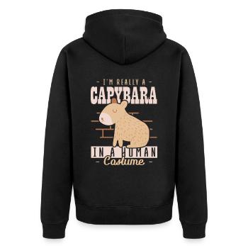 Im a Capybara en costume humain Wasserschwein - Veste à capuche bio Premium Unisexe - noir - Dos - Nico (187cm)