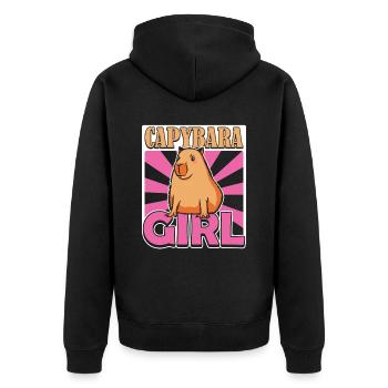 Capybara Fille Wasserschwein - Veste à capuche bio Premium Unisexe - noir - Dos - Nico (187cm)