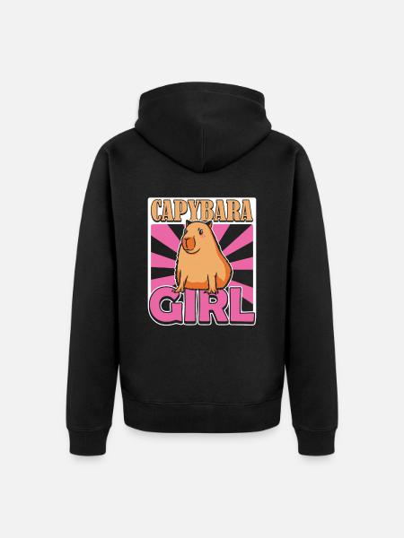 Capybara Fille Wasserschwein - Veste à capuche bio Premium Unisexe - noir