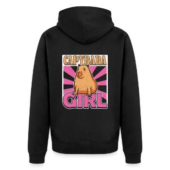 Capybara Fille Wasserschwein - Veste à capuche bio Premium Unisexe - noir - Dos - Nico (187cm)