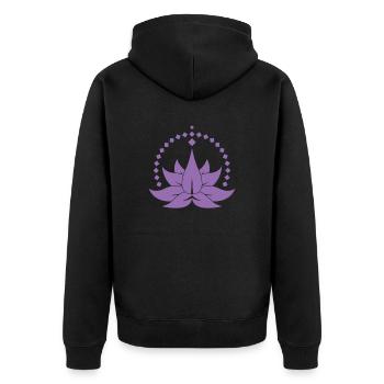Lotosblume Pflanze Blume Garten Lotosblüte - Unisex Premium Bio Zip Hoodie - Schwarz - Hinten - Nico (187cm)