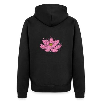Fleur de Lotus Plante de Fleur de Lotus - Veste à capuche bio Premium Unisexe - noir - Dos - Nico (187cm)
