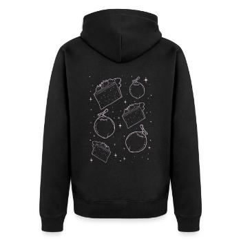 Angelcore Aesthetic Coconut Deathberry Cake - Unisex Premium Organic Zip Hoodie - black - Back - Nico (187cm)