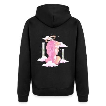 Angelcore Aesthetic Angel David Michelangelo Griec - Unisex Premium Organic Zip Hoodie - black - Back - Nico (187cm)