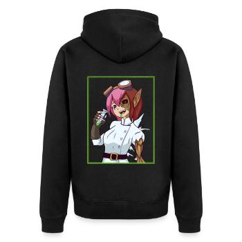 Biopunk Anime Girls Biopunk Aesthetic - Unisex Premium Organic Zip Hoodie - black - Back - Nico (187cm)
