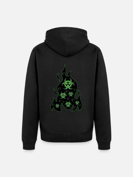Biopunk Flame Biopunk Aesthetics - Unisex Premium Organic Zip Hoodie - black