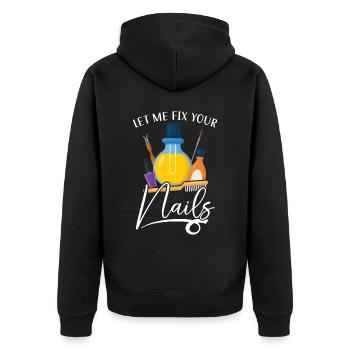 Laissez-moi réparer vos ongles Manucure Manucure Nail Tech - Veste à capuche bio Premium Unisexe - noir - Dos - Nico (187cm)