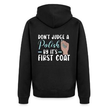 Ne jugez pas un vernis par son premier manteau Nail Tech - Veste à capuche bio Premium Unisexe - noir - Dos - Nico (187cm)