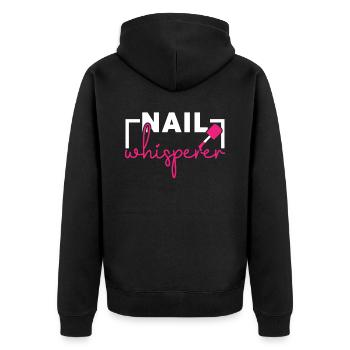 Nail Whisperer Nail Boss Job Manicurist Nail Tech - Unisex Premium Organic Zip Hoodie - black - Back - Nico (187cm)