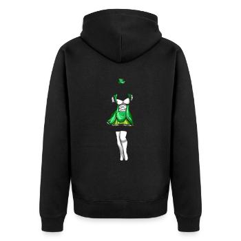 Womans Dress For St. Patricks Day - Unisex Premium Bio Zip Hoodie - Schwarz - Hinten - Nico (187cm)