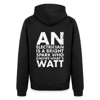 An electrician is a bright spark for Lineman - Unisex Premium Organic Zip Hoodie - black - Back - Nico (187cm)