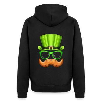 Red Beard Green Hat And Glasses Costume For St. - Unisex Premium Organic Zip Hoodie - black - Back - Nico (187cm)