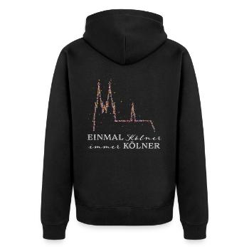 Köln Kölner Dom Kölle Colonia Cologne Karneval - Unisex Premium Bio Zip Hoodie - Schwarz - Hinten - Nico (187cm)