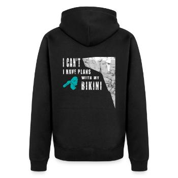 I can't - fun cliff jumping - Unisex Premium Organic Zip Hoodie - black - Back - Nico (187cm)