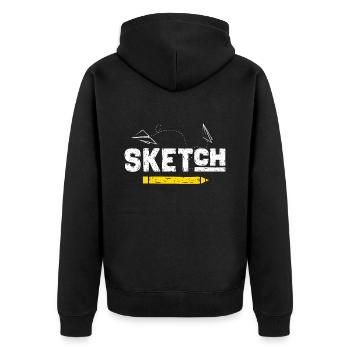 Sketch Drawing Art Artists - Unisex Premium Organic Zip Hoodie - black - Back - Nico (187cm)