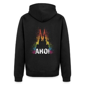 Ahoi Carnival LGBTQ Pride Cathédrale de Cologne Gay - Veste à capuche bio Premium Unisexe - noir - Dos - Nico (187cm)