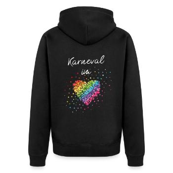 Karneval im Herz Regenbogen LGBTQ Gay Pride - Unisex Premium Bio Zip Hoodie - Schwarz - Hinten - Nico (187cm)