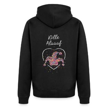 Kölle Alaaf Narrenkappe Narr Karneval Fasching - Unisex Premium Bio Zip Hoodie - Schwarz - Hinten - Nico (187cm)
