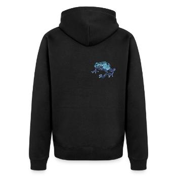 Pfeilgiftfrosch I Kröte Frosch Motiv für Amphibien - Unisex Premium Bio Zip Hoodie - Schwarz - Hinten - Nico (187cm)