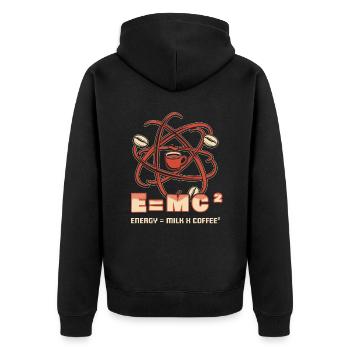 Energy = Milk x Coffee 2 Funny Physicist Coffee S - Unisex Premium Bio Zip Hoodie - Schwarz - Hinten - Nico (187cm)