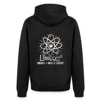 Energy = Milk x Coffee 2 Funny Physicist Coffee S - Unisex Premium Bio Zip Hoodie - Schwarz - Hinten - Nico (187cm)