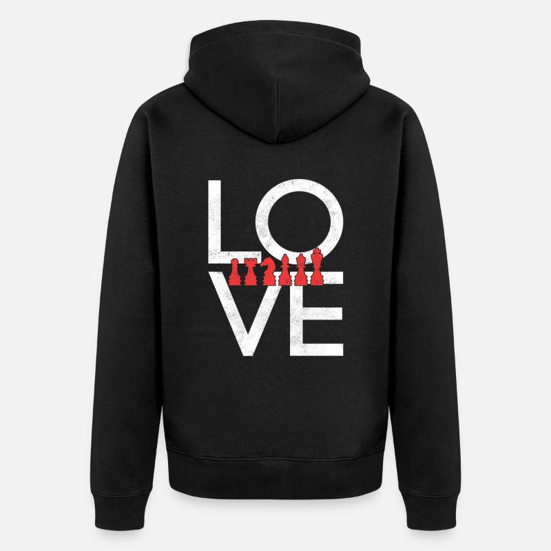 Schach - Unisex Premium Bio Zip Hoodie - Schwarz