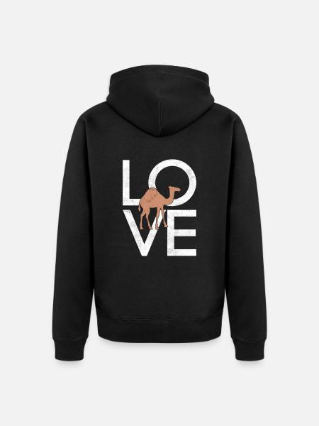 Dromedary - Unisex Premium Organic Zip Hoodie - black
