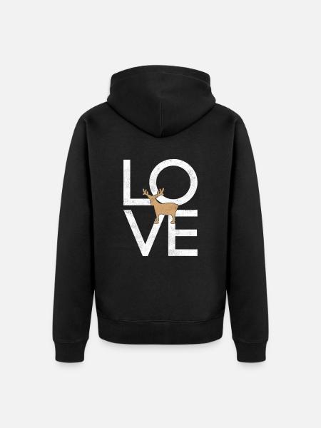 Elk - Unisex Premium Organic Zip Hoodie - black