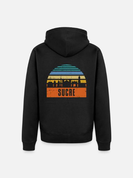 Sucre Bolivia Skyline - Unisex Premium Organic Zip Hoodie - black