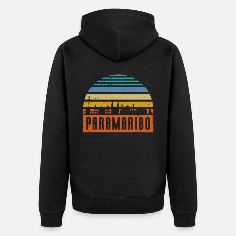 Paramaribo Skyline - Unisex Premium Bio Zip Hoodie - Schwarz