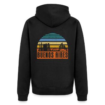 Buenos Aires Argentina Skyline - Unisex Premium Organic Zip Hoodie - black - Back - Nico (187cm)