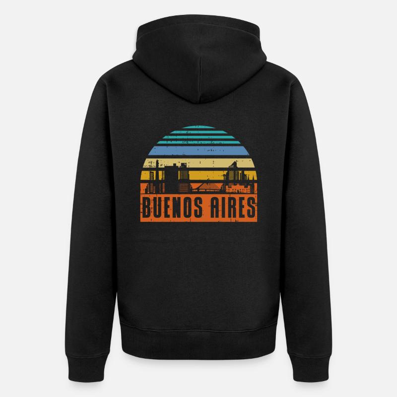 Buenos Aires Argentine Skyline - Veste à capuche bio Premium Unisexe - noir