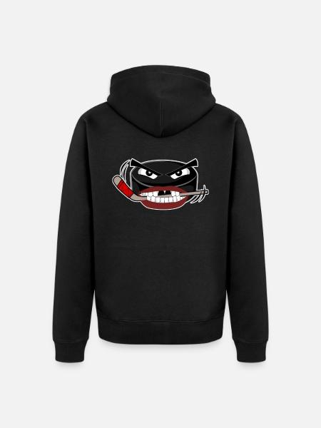 Eishockey Puck Eishockeyspieler - Unisex Premium Bio Zip Hoodie - Schwarz