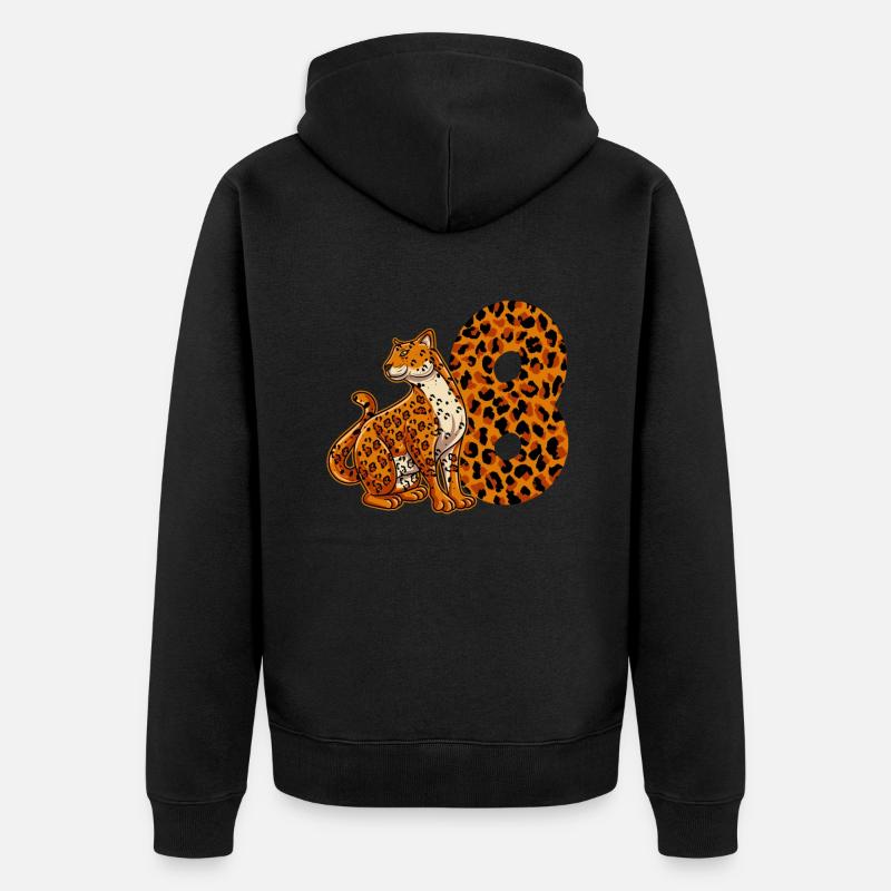 8 ans garçon anniversaire Jaguar - Veste à capuche bio Premium Unisexe - noir