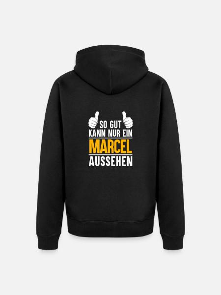 Marcel Vorname Name Geschenk - Unisex Premium Bio Zip Hoodie - Schwarz