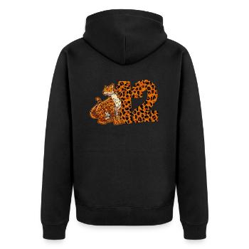 12 years old boy birthday Jaguar - Unisex Premium Organic Zip Hoodie - black - Back - Nico (187cm)